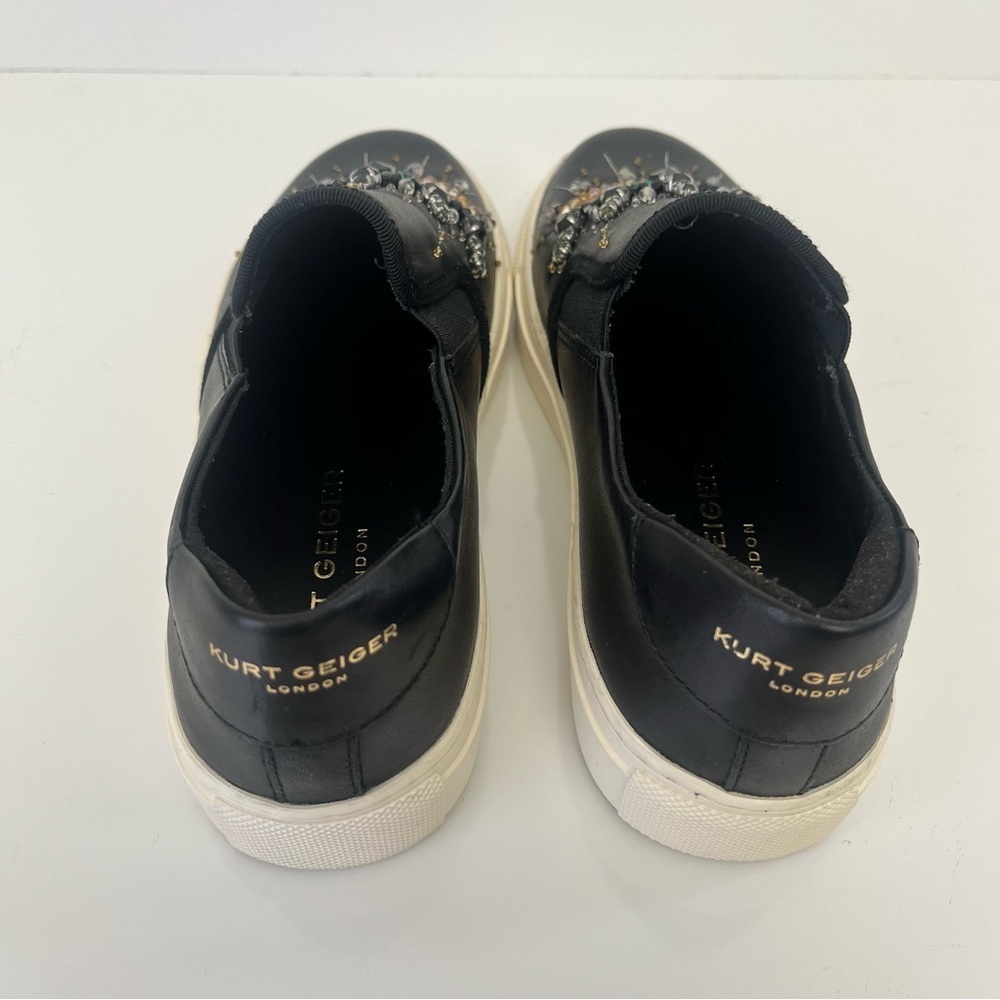 Kurt Geiger London Evil Eye Black Leather Slip On Sneakers EU 35 US 5 - Picture 9 of 13